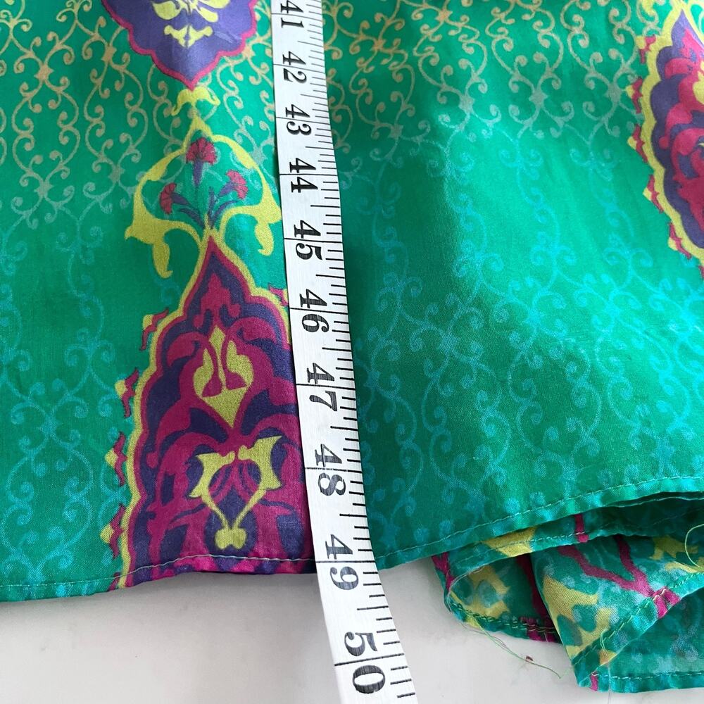 Hemant and Nandita Mintzita Silk Embroidered Green Sleeveless Maxi Dress Size 2 - Picture 9 of 10